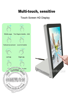 15.6 pulgadas mesa en forma de L pantalla táctil de publicidad o sin pantalla táctil para el mostrador