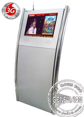 pantalla táctil capacitiva Digital de la plata 19inch del quiosco delgado de Floorstanding con Front Speaker